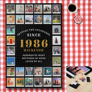 40th Birthday 1986 Family Memories Photo Collage  Jigsaw Puzzle