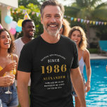 40th Birthday 1986 Personalised Custom Name Black T-Shirt<br><div class="desc">Celebrate turning the big 4-0 with this unique and personalised 40th birthday t-shirt! Perfect for anyone born in 1986, this design proudly declares they are "Setting the Standards" since their birth year. It's a fun and thoughtful gift for a milestone birthday party, family gathering, or just a great way to...</div>