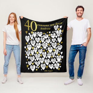40th Birthday 40 Reasons We Love You Fleece Blanket