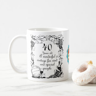40th Birthday 40 Year Old Vintage Wine Personalize Coffee Mug