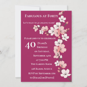40th birthday 40th birthday invitations for Her