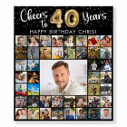 40th Birthday 45 Photo Collage Cheers to 40 Years