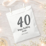 40th birthday add name date year black template go favour bags<br><div class="desc">editable design</div>