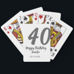 40th birthday add name date year black template go playing cards<br><div class="desc">editable design</div>