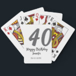 40th birthday add name date year black template go playing cards<br><div class="desc">editable design</div>