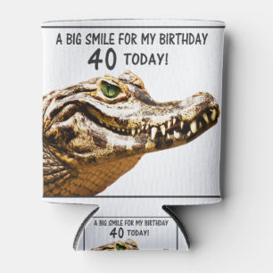 40th Birthday Alligator Smile Can Cooler