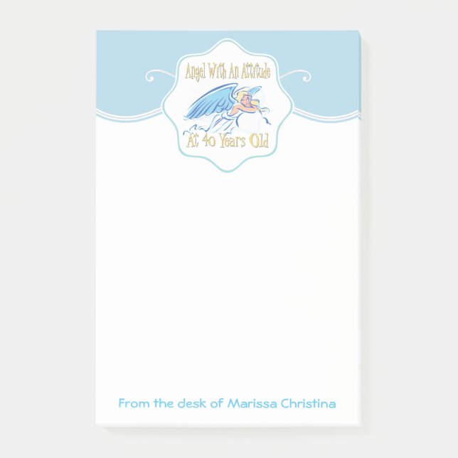 40th Birthday Angel With An Attitude Post-it Notes (Front)