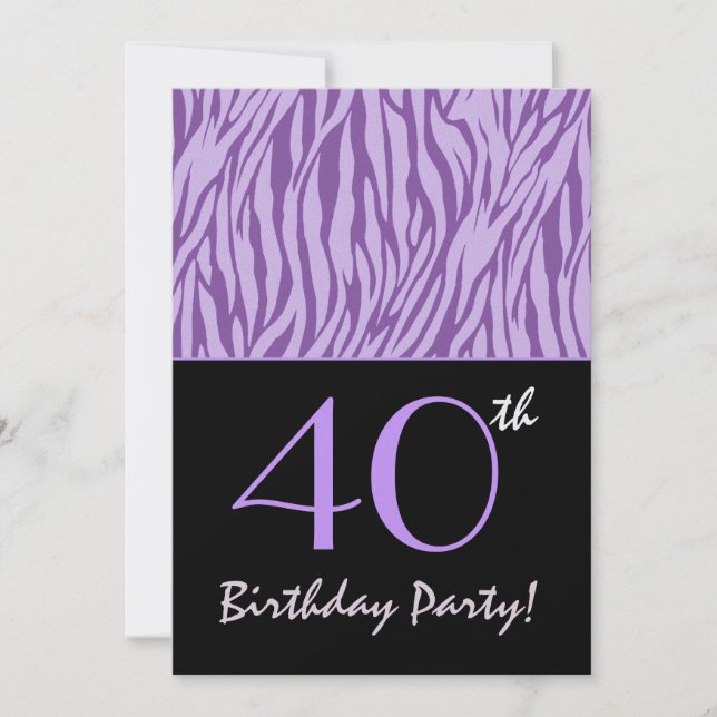 40th Birthday Animal Print Personalised Template (Front)