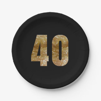 40th Birthday/Anniversary Paper Plates