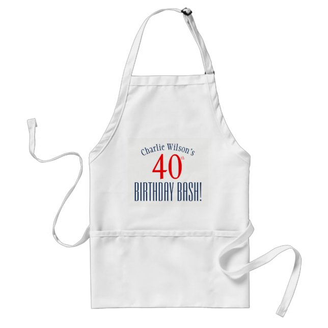 40th Birthday Bash! Birthday Party Apron (Front)