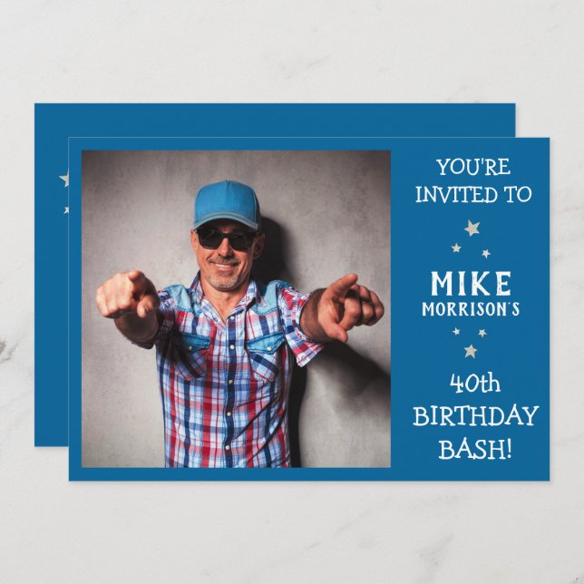 40th Birthday Bash - Birthday Party Invitation (Front/Back)