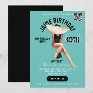 40th Birthday Bash Event Club Style Flyers B Invitation