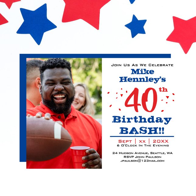 40th Birthday Bash Party - Photo Invitation (40th Birthday Bash Party - Photo Invitation)