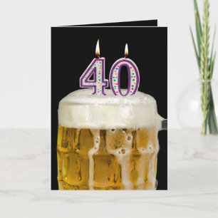 40th Birthday Beer on black Card