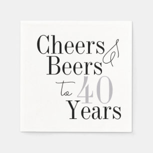 40th Birthday Beers and Cheers Birthday Party Napkin