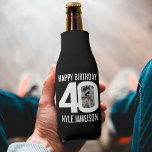 40th birthday black and white two photos Cooler<br><div class="desc">40th birthday black and white photo party bottle cooler. Great to add a personal touch to a surprise fortieth birthday party. Customise with your birthday boys or girls photo in the 0 of 40 and personalise with your choice of name. Designed by Sarah Trett for www.mylittleeden.com</div>