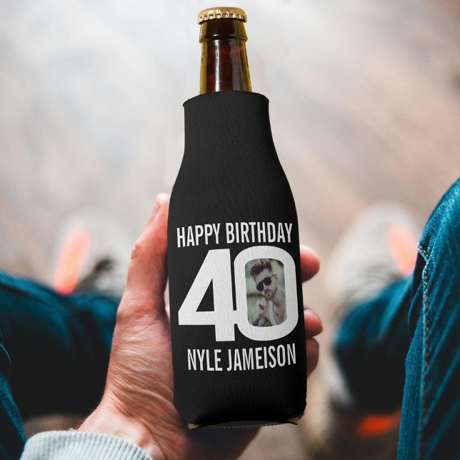 40th birthday black and white two photos Cooler (Creator Uploaded)