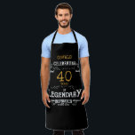 40th Birthday Black Gold Legendary Funny Apron<br><div class="desc">A personalized elegant wine bottle label that is easy to customize for that special birthday party occasion.</div>