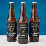 40th Birthday Black Gold  Legendary Funny Beer Bottle Label<br><div class="desc">A personalised elegant 40th birthday beer bottle label that is easy to customise for that special birthday party occasion.</div>