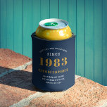 40th Birthday Born 1983 Add Name Blue Gold<br><div class="desc">Celebrate the special 40th birthday milestone in style with this custom can cooler! Perfect for any 40th birthday party, this can cooler features an eye-catching blue and gold design with the year 1983 and a name of your choice. Simply personalise with your name and year and you’re all set to...</div>