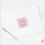 40th Birthday Born 1983 Add Name Pink Gray Square Sticker<br><div class="desc">Personalized Birthday add your name and year sticker. Edit the name and year with the template provided. A wonderful custom birthday party accessory. More gifts and party supplies available with the "setting standards" design in the store.</div>