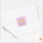 40th Birthday Born 1983 Add Name Pink Gray Square Sticker<br><div class="desc">Personalized Birthday add your name and year sticker. Edit the name and year with the template provided. A wonderful custom birthday party accessory. More gifts and party supplies available with the "setting standards" design in the store.</div>