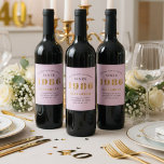 40th Birthday Born 1985 Add Name Pink Grey Wine Label<br><div class="desc">Personalised Birthday add your name and year sparkling wine label. Edit the name and year with the template provided. A wonderful custom pink birthday party item. More gifts and party supplies available with the "setting standards" design in the store.</div>
