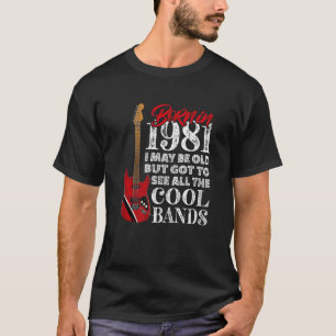 40th Birthday Born In 1981 I Electric Guitar I Ro T-Shirt