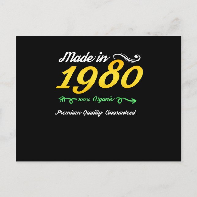 40th Birthday Born In The 80s 1980s Baby 40 Years  Postcard (Front)