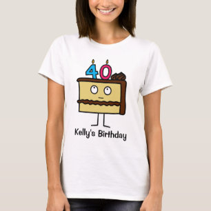 40th Birthday Cake with Candles T-Shirt