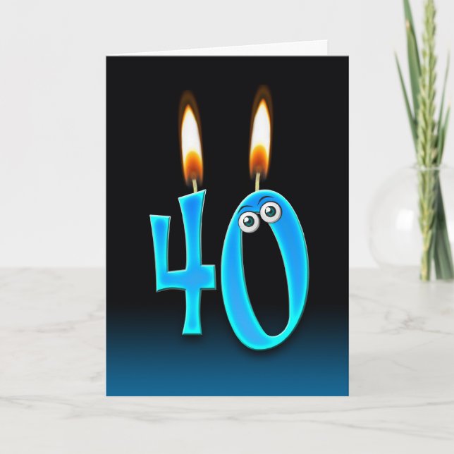 40th Birthday Candles Card (Front)