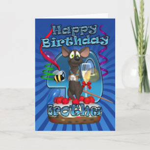 40th Birthday Card For Brother - Funky Mouse On A