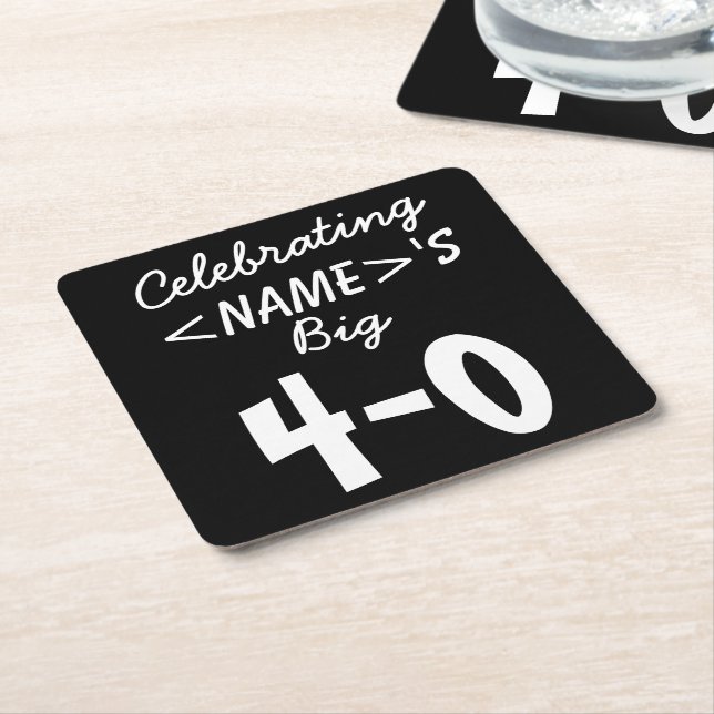 40th Birthday Celebrate Personalised Paper Coaster (Angled)