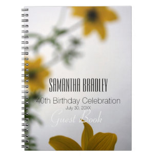 40th Birthday Celebration Floral Guest Book