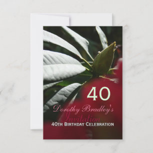 40th Birthday Celebration Rhododendron Custom Invitation