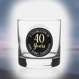 40th Birthday Celebration Whiskey Glass