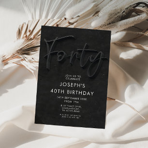 40th Birthday Chalkboard Invitation