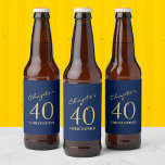 40th Birthday Chapter 40 Blue Gold Beer Bottle Label<br><div class="desc">Discover how you can take your loved one's 40th birthday celebration to a whole new level with these eye-catching Blue Gold Beer Bottle Labels from Zazzle! Learn how these customisable labels can add a classy personal touch to any party,  making the big day truly memorable for everyone.</div>