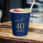 40th Birthday Chapter 40 Blue Gold Paper Cups<br><div class="desc">Add a touch of sparkle to your loved one's 40th birthday celebration with these gorgeous Blue Gold paper cups. Perfect for that finishing touch to a party.</div>