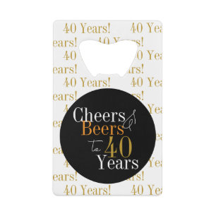 40th Birthday Cheers and Beers Black Gold Modern