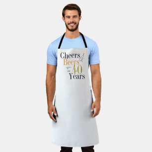 40th Birthday Cheers and Beers Minimal Apron