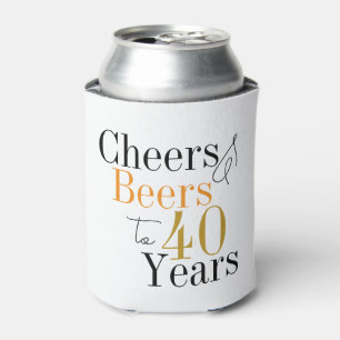 40th Birthday Cheers and Beers Party Can Cooler