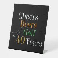 40th Birthday Cheers Beers Golf Black Gold Party