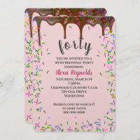 40th Birthday Chocolate Icing With Sprinkles