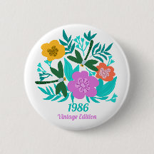 40th birthday colorful modern floral elegant 