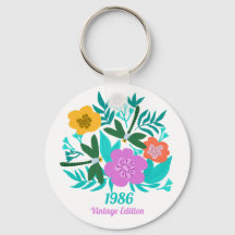 40th birthday colourful modern floral elegant 