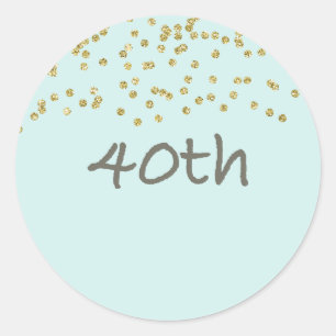 40th Birthday Confetti Classic Round Sticker