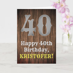 40th Birthday: Country Western Inspired Look, Name Card