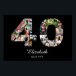 40th Birthday Create Your Own 40 Photo Poster<br><div class="desc">A unique 40th keepsake gift for anyone celebrating the big 40. A truly wonderful way to say happy 40th Birthday to somebody special with a unique classical design multi photo wall poster. Use your photographs of family or friends to design this item of home wall decor. Your Instagram style photography...</div>