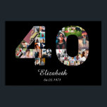 40th Birthday Create Your Own 40 Photo Poster<br><div class="desc">A unique 40th keepsake gift for anyone celebrating the big 40. A truly wonderful way to say happy 40th Birthday to somebody special with a unique classical design multi photo wall poster. Use your photographs of family or friends to design this item of home wall decor. Your Instagram style photography...</div>